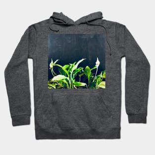 Peace lily green flower leaves. Hoodie